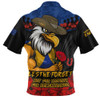 West Coast Eagles Zip Polo Shirt ANZAC Day Not For Victory For Remembrance