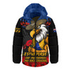 West Coast Eagles Hooded Padded Jacket ANZAC Day Not For Victory For Remembrance