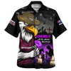 Manly Warringah Sea Eagles Hawaiian Shirt Anzac Day Purple Poppy And Animals That Served
