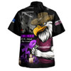 Manly Warringah Sea Eagles Hawaiian Shirt Anzac Day Purple Poppy And Animals That Served