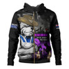Canterbury-Bankstown Bulldogs Hoodie Anzac Day Purple Poppy And Animals That Served