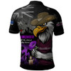 Manly Warringah Sea Eagles Polo Shirt Anzac Day Purple Poppy And Animals That Served