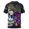 Canterbury-Bankstown Bulldogs T-Shirt Anzac Day Purple Poppy And Animals That Served