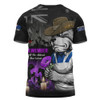 Canterbury-Bankstown Bulldogs T-Shirt Anzac Day Purple Poppy And Animals That Served