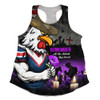 Sydney Roosters Women Racerback Singlet Anzac Day Purple Poppy And Animals That Served