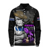 Canterbury-Bankstown Bulldogs Long Sleeve Polo Shirt Anzac Day Purple Poppy And Animals That Served