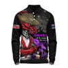 St. George Illawarra Dragons Long Sleeve Polo Shirt Anzac Day Purple Poppy And Animals That Served