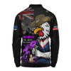 Sydney Roosters Long Sleeve Polo Shirt Anzac Day Purple Poppy And Animals That Served