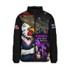 Sydney Roosters Padded Jacket Anzac Day Purple Poppy And Animals That Served