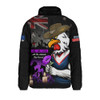 Sydney Roosters Padded Jacket Anzac Day Purple Poppy And Animals That Served