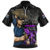Carlton Zip Polo Shirt Anzac Day In Memory Of Animals That Served