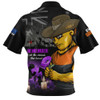 GWS GIANTS Zip Polo Shirt Anzac Day In Memory Of Animals That Served