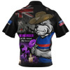 Western Bulldogs Zip Polo Shirt Anzac Day In Memory Of Animals That Served