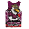 Manly Warringah Sea Eagles Men Singlet Anzac Day Pride Of Service Eternal Memory