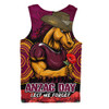 Brisbane Broncos Men Singlet Anzac Day Pride Of Service Eternal Memory