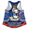 Canterbury-Bankstown Bulldogs Women Racerback Singlet Anzac Day Pride Of Service Eternal Memory