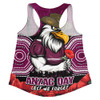 Manly Warringah Sea Eagles Women Racerback Singlet Anzac Day Pride Of Service Eternal Memory