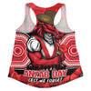 St. George Illawarra Dragons Women Racerback Singlet Anzac Day Pride Of Service Eternal Memory