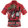 St. George Illawarra Dragons Zip Polo Shirt Anzac Day Pride Of Service Eternal Memory