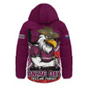 Manly Warringah Sea Eagles Hooded Padded Jacket Anzac Day Pride Of Service Eternal Memory