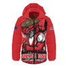 St. George Illawarra Dragons Hooded Padded Jacket Anzac Day Pride Of Service Eternal Memory