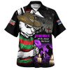 South Sydney Rabbitohs Hawaiian Shirt Anzac Day Purple Poppy And Animals That Served