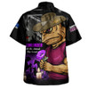 Queensland Maroons Hawaiian Shirt Anzac Day Purple Poppy And Animals That Served