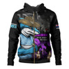 Cronulla-Sutherland Sharks Hoodie Anzac Day Purple Poppy And Animals That Served