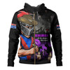 Newcastle Knights Hoodie Anzac Day Purple Poppy And Animals That Served