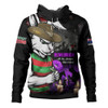 South Sydney Rabbitohs Hoodie Anzac Day Purple Poppy And Animals That Served