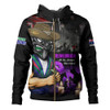 New Zealand Warriors Hoodie Anzac Day Purple Poppy And Animals That Served
