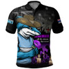 Cronulla-Sutherland Sharks Polo Shirt Anzac Day Purple Poppy And Animals That Served