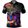 Newcastle Knights Polo Shirt Anzac Day Purple Poppy And Animals That Served