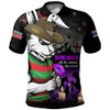 South Sydney Rabbitohs Polo Shirt Anzac Day Purple Poppy And Animals That Served