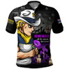 North Queensland Cowboys Polo Shirt Anzac Day Purple Poppy And Animals That Served