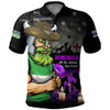 Canberra Raiders Polo Shirt Anzac Day Purple Poppy And Animals That Served