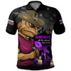 Queensland Maroons Polo Shirt Anzac Day Purple Poppy And Animals That Served