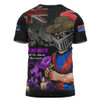 Newcastle Knights T-Shirt Anzac Day Purple Poppy And Animals That Served