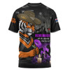 Wests Tigers T-Shirt Anzac Day Purple Poppy And Animals That Served