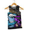 Cronulla-Sutherland Sharks Men Singlet Anzac Day Purple Poppy And Animals That Served