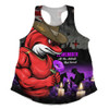 Redcliffe Dolphins Women Racerback Singlet Anzac Day Purple Poppy And Animals That Served