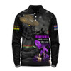 Penrith Panthers Long Sleeve Polo Shirt Anzac Day Purple Poppy And Animals That Served