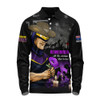 Melbourne Storm Long Sleeve Polo Shirt Anzac Day Purple Poppy And Animals That Served