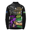 Canberra Raiders Long Sleeve Polo Shirt Anzac Day Purple Poppy And Animals That Served