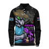 New South Wales Blues Long Sleeve Polo Shirt Anzac Day Purple Poppy And Animals That Served