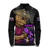 Queensland Maroons Long Sleeve Polo Shirt Anzac Day Purple Poppy And Animals That Served