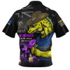 Parramatta Eels Zip Polo Shirt Anzac Day Purple Poppy And Animals That Served