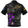Penrith Panthers Zip Polo Shirt Anzac Day Purple Poppy And Animals That Served