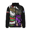South Sydney Rabbitohs Padded Jacket Anzac Day Purple Poppy And Animals That Served