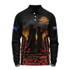 Australia Long Sleeve Polo Shirt Anzac Day Dawn Remembrance Eternal Tribute